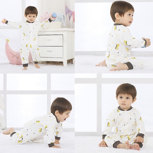 Höst och vinter nyfödd pyjamas set baby boy långärmad onesies 2 stycken Gray 12M