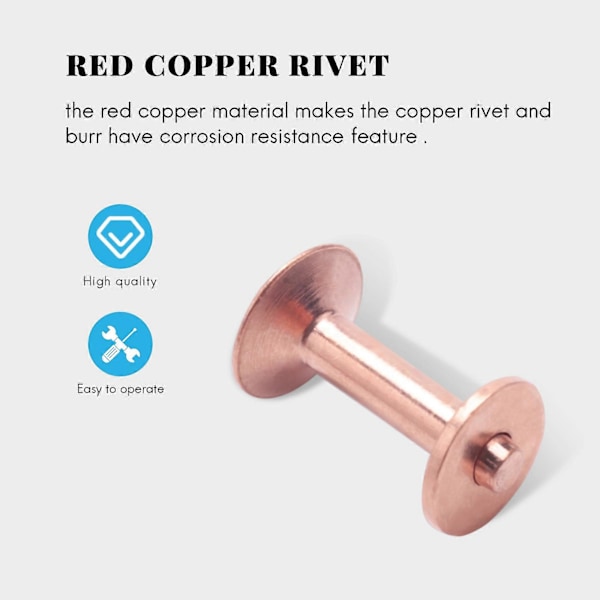 50 Set Kopparnitar och Brickor, Läderbälten Plånböcker, Kopparnitar i Läder, Läder DIY Hantverk S