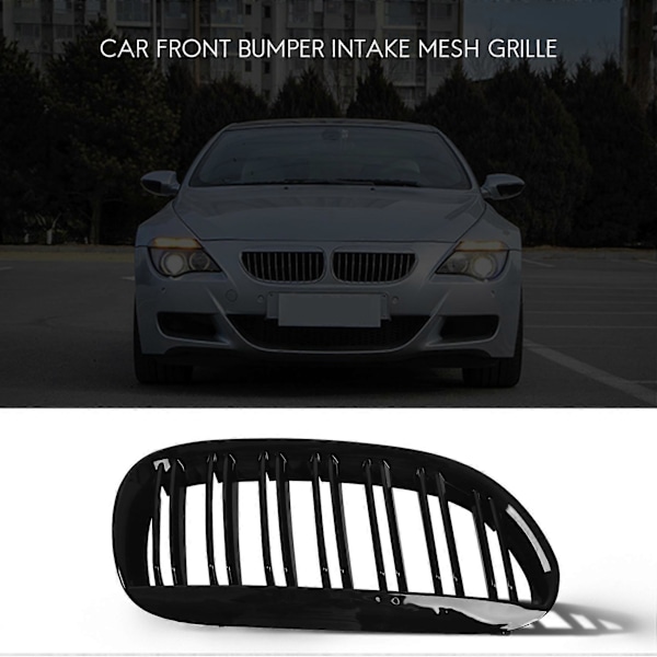 Blank Sort Dobbelt Front Kølergrill til 2004-2010 E63 E64 6-Serie M6 Coupe Cabriolet