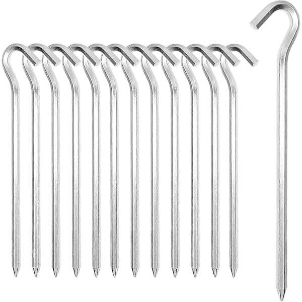 Set med 14 Tältkrokar, Aluminium, 18cm