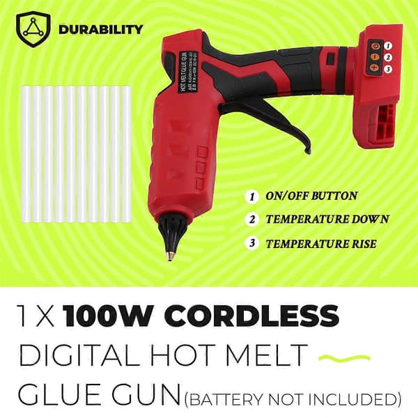 100 W johdoton kuumaliimapistooli Milwaukee 18 V akuille
