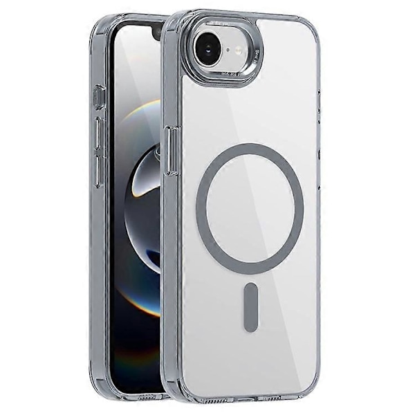 Kompatibelt deksel for iPhone 16e TPU+PC Transparent Magnetisk Telefondeksel Grey