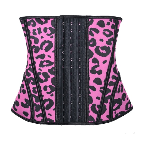 Kvinder Slankende Talje Træning Under Bust Korset Stramning Shapewear Pink-leopard L