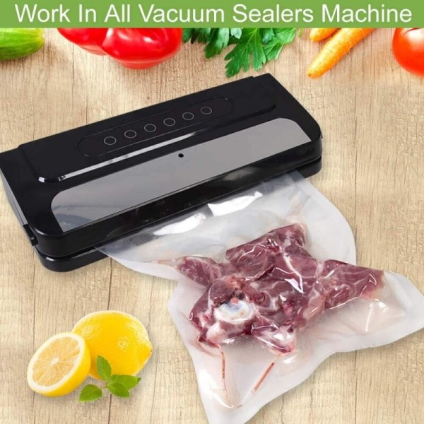 100 stk/pakke Vacuum Sealer PA Plastopbevaringsposer til emballering Fødevaresparer Emballage Rullepakkemaskine Forseglingsposer Clear 20X25cm