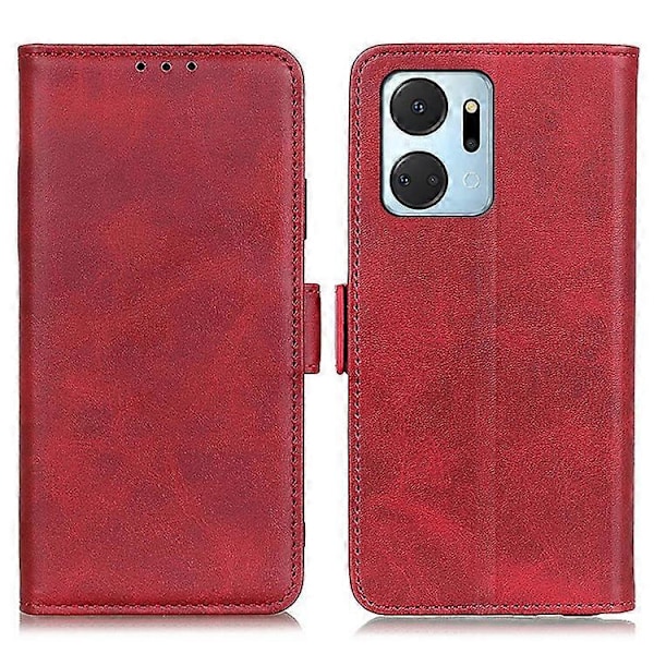 Kompatibel til Honor X7a 5G Ko Læder Tekstur Telefon Læder Cover Wallet Stand Telefon Etui Red