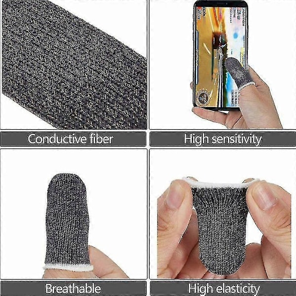 20 stk. Gaming Finger Sleeve Mobil Skærm Spil Controller Åndbar Tommelfingerhandske