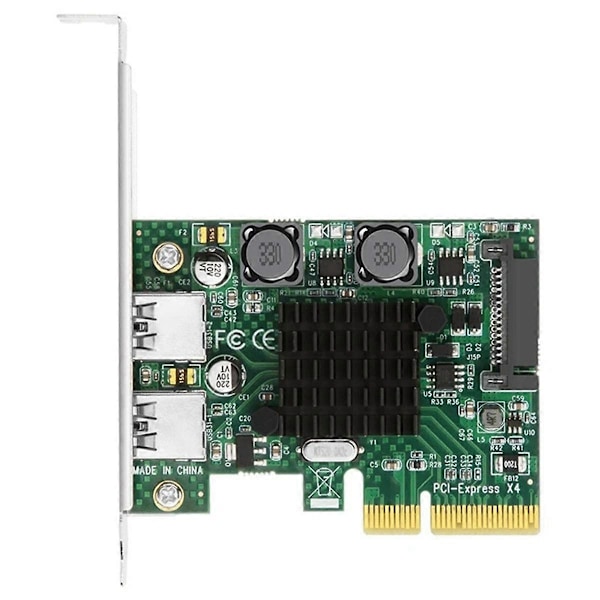 2 Portar USB 3.1 Expansionskort PCIE X4 till USB 3.1 Expansionskort Adapterkort ASM3142 Chipset för D