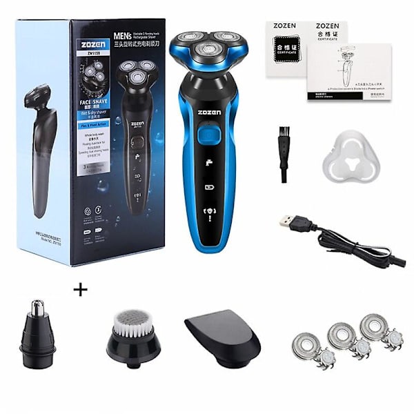 Elektrisk barbermaskin oppladbar barbermaskin for menn skjegg våt tørr dobbel bruk vanntett hurtiglading