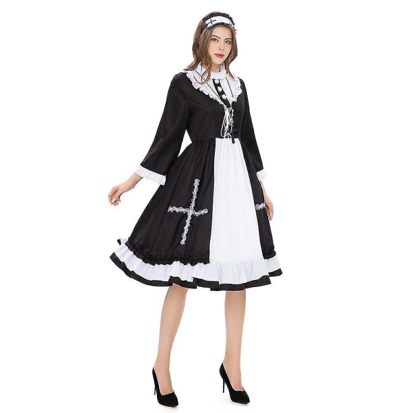Halloween Cosplay -piikatytön asu seksikäs puku japanilainen kissanaisen asu essu piikatytön asu korkealaatuinen S