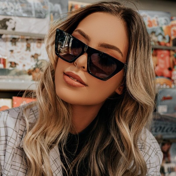 Dam Nya Cat Eye Solglasögon Unisex Retro fyrkantig båge Oversized glasögon UV405 Chroma Glasögon Reseglasögon Leopard Style6