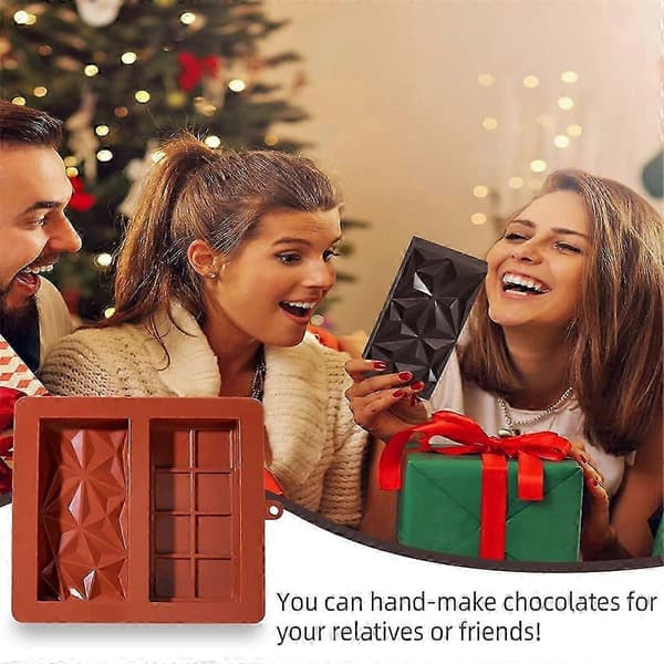 Stor Tyk Silikone Chokoladebar Rektangulær Fødevaregodkendt Silikone Bageform DIY Køkken
