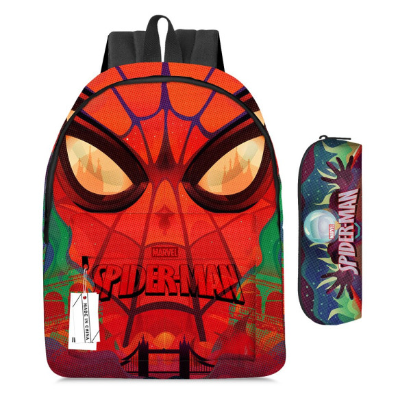 2 stk Spiderman Superhelt Barn Skoleveske Gutter Jenter Gaver Backpack Set One Size