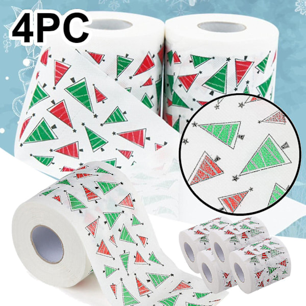 Julpappersmönster Toalettpapper Santa Julgran Tryckt Papper