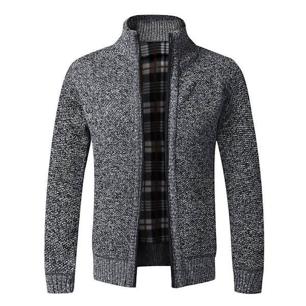 Syksy Talvi Lämmin Neuletakki Miehille Fleece Vetoketjulliset Neuleet Takit Miesten Slim Fit Neulottu Villatakki Paksu Neuletakki Miehille Red China 4XL