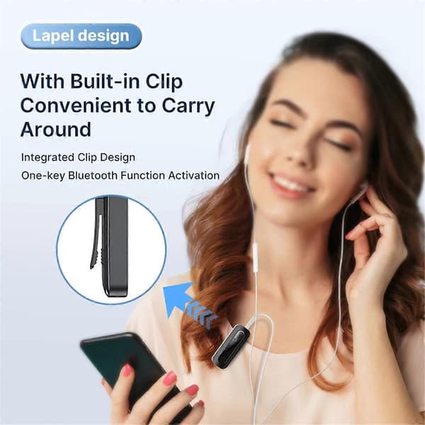 Bluetooth 5.4 Audio Mottaker Sender 2 i 1 Trådløs 3.5mm Jack