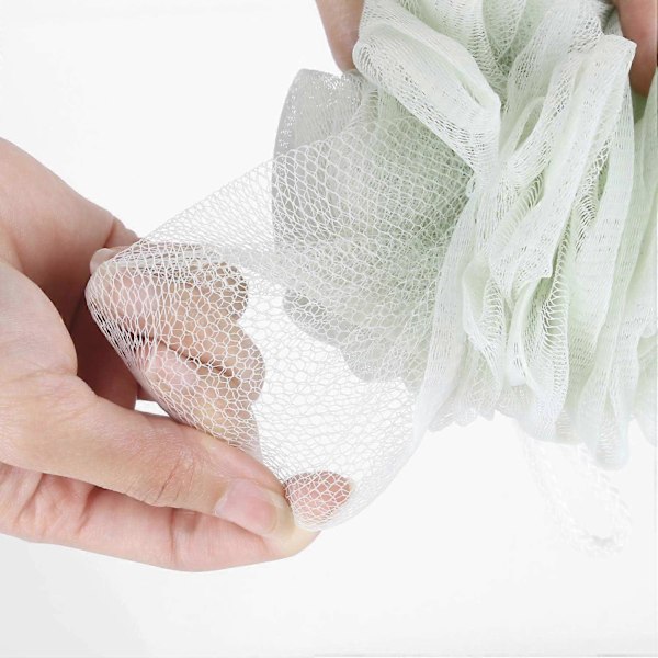 4-pak Mesh Pouf Badesvamp - Mesh Loofah Krops-eksfolierende Brusebold Badesvamp