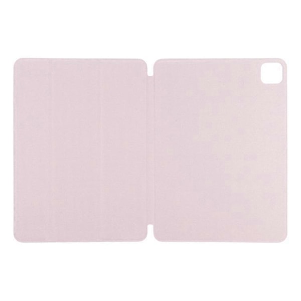 Kompatibelt Fodral för iPad Pro 11 (2024) PU Läder Tri-fold Ställ Magnetisk Stängning Tablet Skydd Pink
