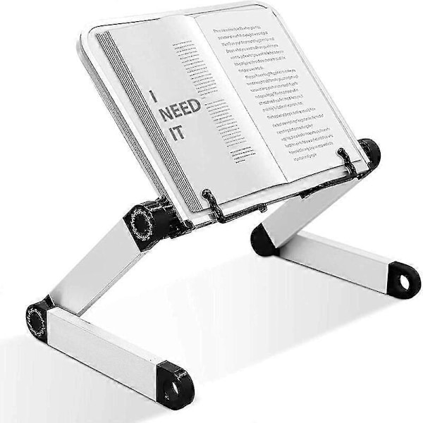 Justerbar Bogholder, Justerbar Højde og Vinkel, Ergonomisk Bogholder med Papirclips til Store Skolebøger, Musikbøger, Tablet, Madopskrifter