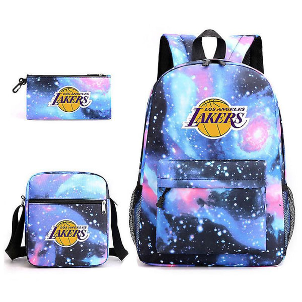 Kolmiosainen koululaukku Lakers Printed Pencil Bag olkalaukku Star blue Shoulder bag