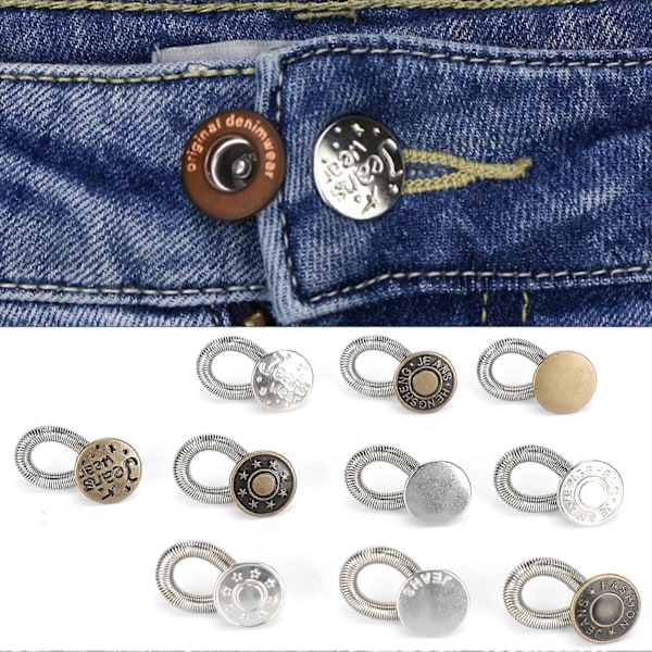 50 stk. Knappnåler Jeans Bukser Universal Spikerfri Midjelinje Endring Avtakbart Justeringsverktøy