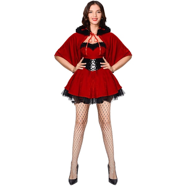 Julkläder Sexig Röd Klänning För Kvinnor Jultomten Cosplay Lilla Rödluvan Uppträdande Dansfest Spel