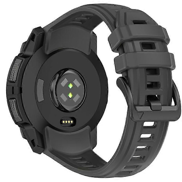 26mm Silikonrem Kompatibel Med Garmin Instinct 3 Solar / Instinct 3 AMOLED 50mm Erstatningsklokkereim DarkGrey