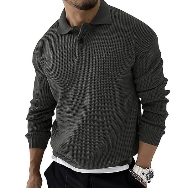 Höst Vinter Herrtröja Stickade Pikétröjor Slag Enfärgad Stickad Pullover Social Streetwear Casual Business Herrkläder Green M