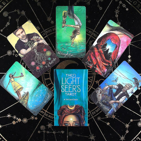 Heaven and Earth Tarot Card Kit 78 nya tarotkort för nybörjarbrädspel Light green