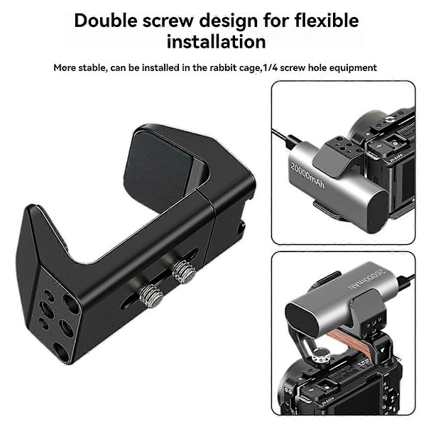 Universell Powerbank-fäste Hållare Cold Shoe-fäste för 53 mm till 72 mm Strömförsörjning för DSLR-kamerabur