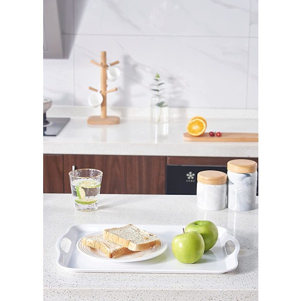Lett, lett å rengjøre, solid, stablebart melaminbrett med håndtak, frukt-, dessert- og dessertbrett
