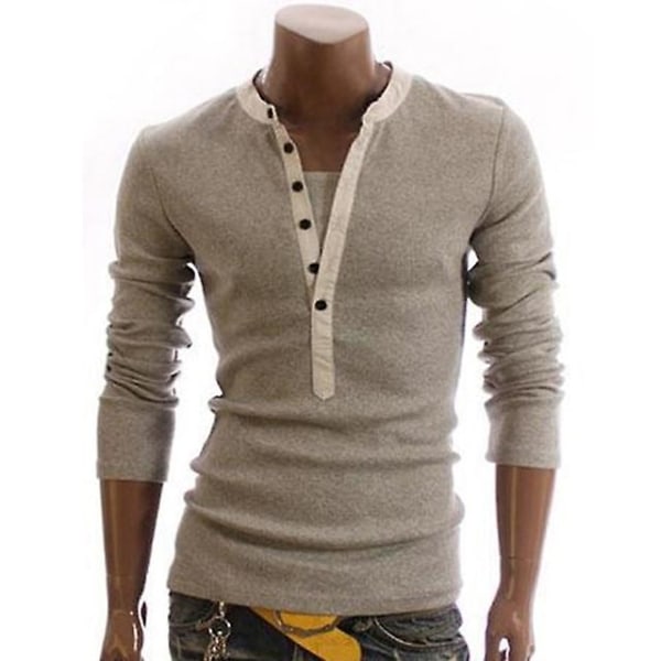 Polo med hög krage för män, enfärgad, smal, elastisk, tunn, pullover, vår, höst, underkläder, polotröja, herrstickad blus, baströja, topp Light gray 4 XXL
