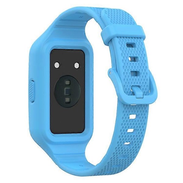 Yhteensopiva Huawei Band 6 / 7 / 8 urheilu silikoni kellon ranneke suojakotelolla Azure