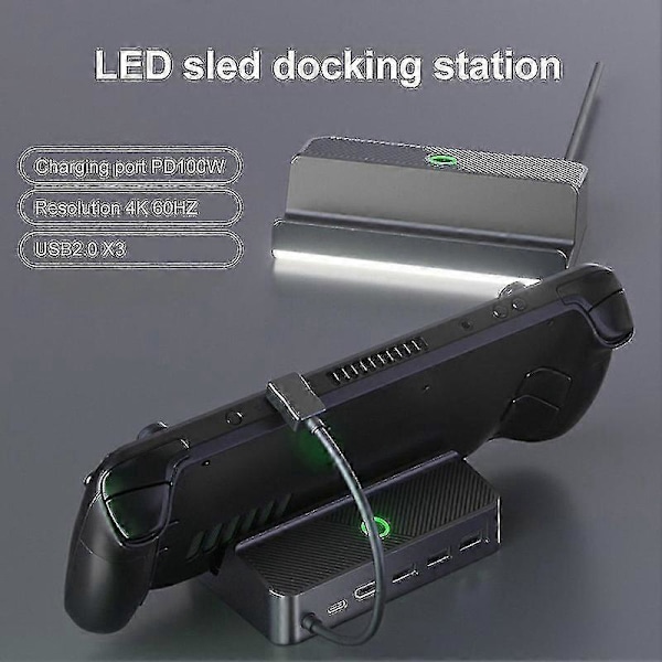 Steam Deck -telakka 6 in 1 Steam Deck -telakointiasema jalusta lisätarvikkeet 3*usb 3.0 Hdmi 4k@60hz Gigabit Ethernet 1000mbps Pd 60w Hub g20242407672