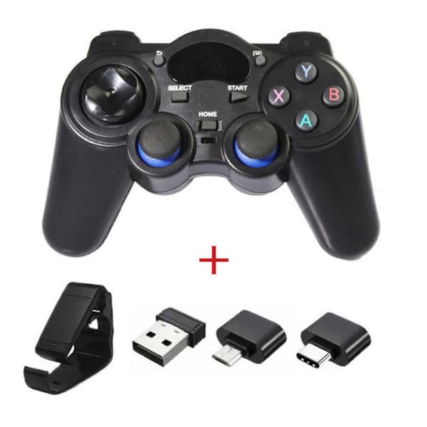 Trådløs Gamepad med USB-mottaker Bærbar Lett Kontroller Gave til Barn Voksne Black