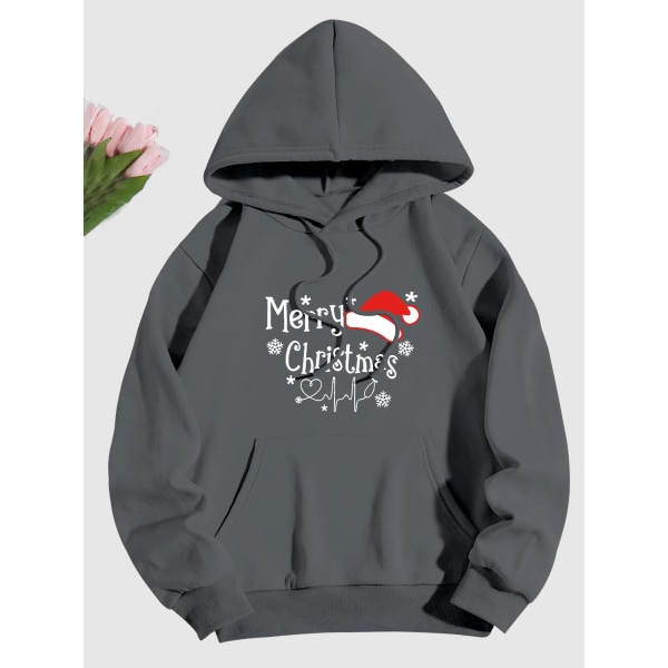 Juleprint Sweatshirts Mode Karneval Fest Kvinde Tøj Casual Sweatshirt Sjovt Mønster Fest Dame Hættetrøjer Coffee XL