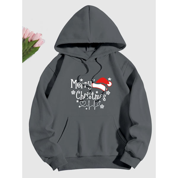 Jultryck Tröjor Mode Karneval Party Damkläder Casual Sweatshirt Roligt Mönster Party Damhuvtröjor Khaki XXL