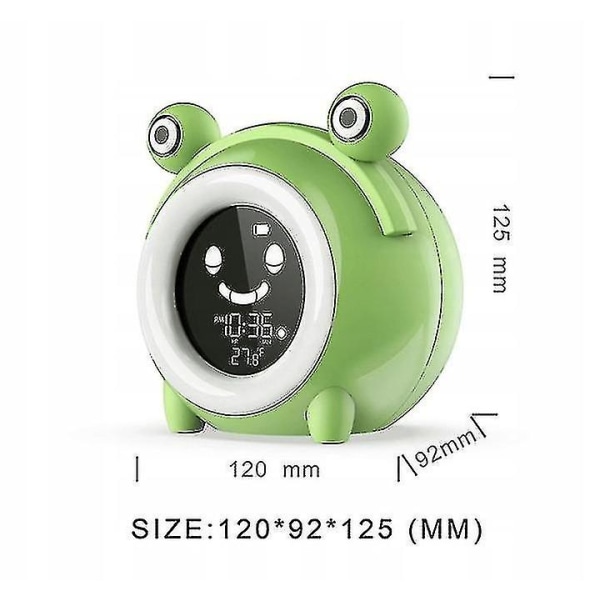 Liten väckarklocka Smart nattlampa Little Frog Led klocka USB laddning Liten nattlampa Grön väckarklocka 1st