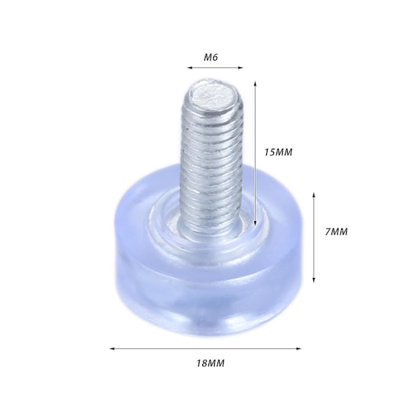 10 st Klar Transparent Möbelbord Stol Soffa Benfötter M6 M8 Tråd Justerbar Nivellering Glid Skyddsplatta Basdiameter 18mm