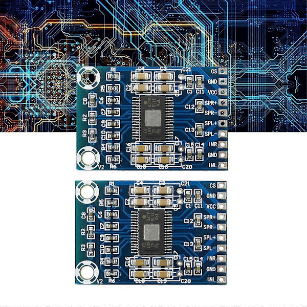 2 stk TPA3116D2 Mini Digital Forsterker DC12V-24V D Klasse 50W+50W XH-M562 Forsterker 50W Effektforsterker