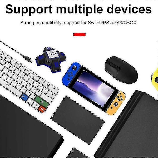 Understøtter Ns/ Ps5/ Ps4 / Ps3 / X Series, tastatur- og museadapter