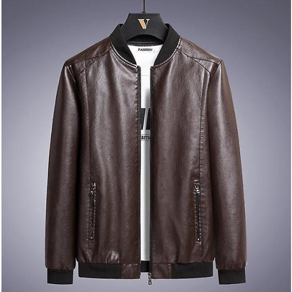 Läderjacka Kappa Herr Bomber Motorcykel Pu-jacka Plus Size 8xl Causal Vintage Black Biker Pocket Zipper Jackor XXL