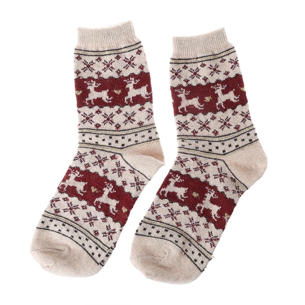 Dam Vinterstrumpor Julklapp Varma Ullstrumpor Beige