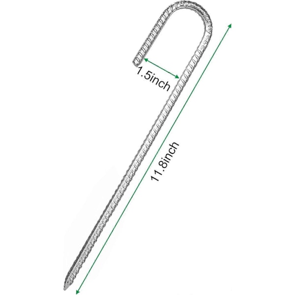 Pakke med 10 stk. 32 cm jordankre, teltpløkker med mejselspids for enden, ideel til fastgørelse af hegn, telte, markiser, haveskure, trampoliner