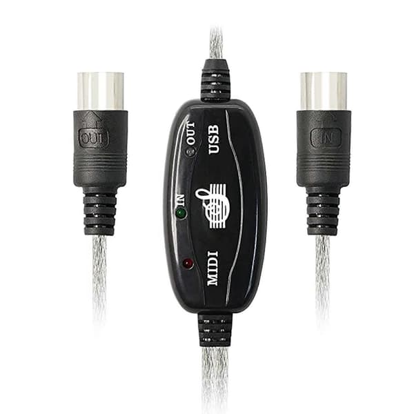 USB MIDI Kabel Adapter, A Han til MIDI Din med LED til Keyboard