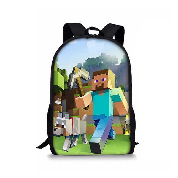 Minecraft Trykk Barn Ryggsekk Skoleveske Barn Student Ryggsekk Reisevesker C