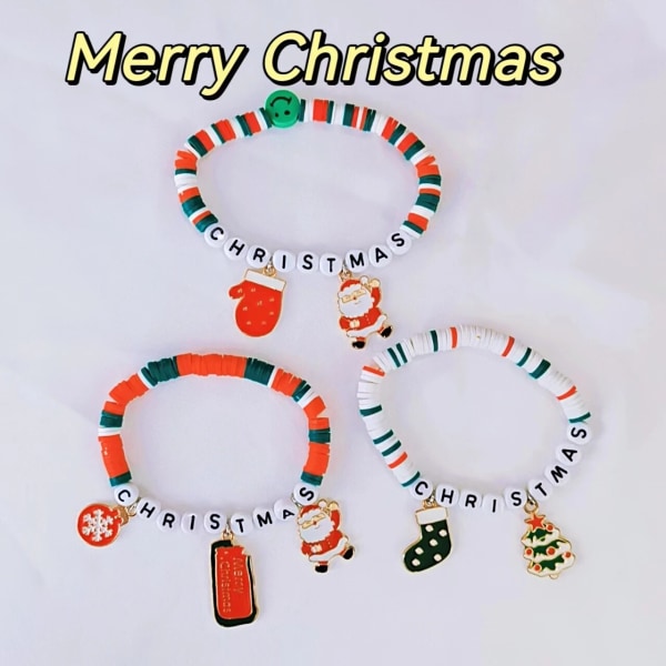 DIY Julklapp juldekorationer 2023 Armband Set för familj Förälder Barn Gåvor Pärlarmband 2