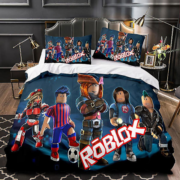 Barn Voksen Hjemmetekstiler 3d Sengetøy Dynetrekk Putetrekk Roblox Stil-17 90*200two-piece