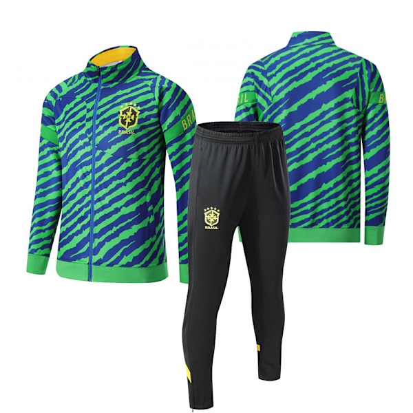 2324 Jalkapalloharjoitteluasu Pitkähihainen Aikuisten Pystykaulus Pitkä Vetoketjuasu Syksy- ja Talvipelipaita Valmistajat Pariisi Argentiina Brazil 2XL [height: 175-180cm]]