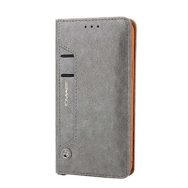 CMAI2 PU Läder Kortfack Plånbok Telefonfodral Kompatibelt För iPhone 12/12 Pro Grey