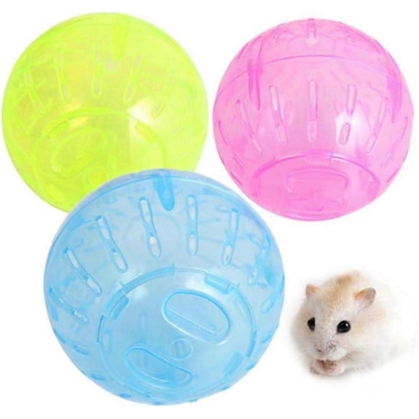 3 stk. Plastik Kæledyrs Gnaver Løbebold Legetøj Lyse Farver Kæledyrs Legetøj Hamster Gerbil Sportsbold Legetøj